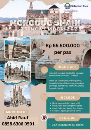 Program Konsorsium The Best Spain Marrocco  Trip Periode Keberangkatan : 15 - 26 NOVEMBER 2025